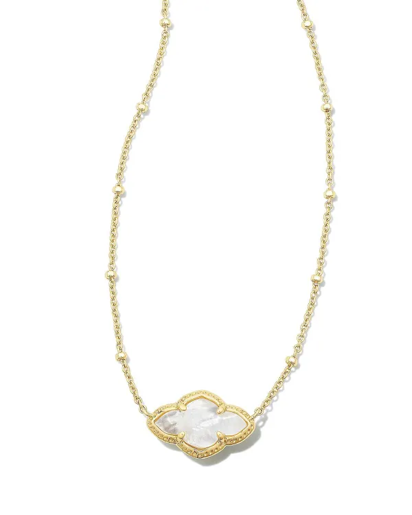Abbie Gold Pendant Necklace In Ivory Mother-Of-Pearl^Kendra Scott Best