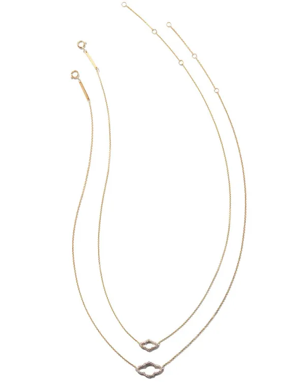 Abbie 14K Yellow Gold Pendant Necklace In White Diamond^Kendra Scott Sale