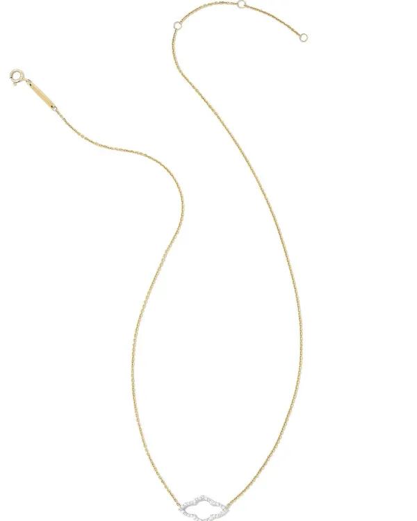 Abbie 14K Yellow Gold Pendant Necklace In White Diamond^Kendra Scott Sale