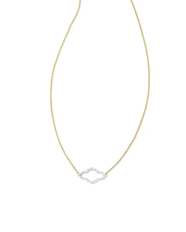 Abbie 14K Yellow Gold Pendant Necklace In White Diamond^Kendra Scott Sale