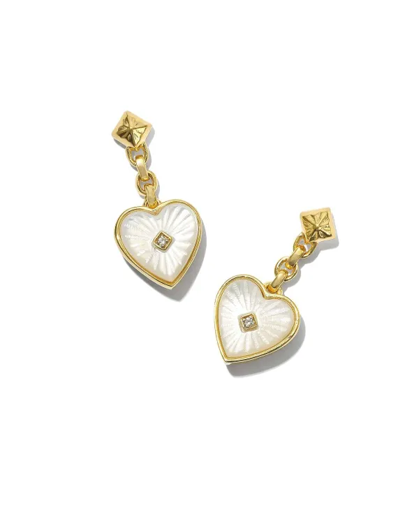 Adalynn 18K Gold Vermeil Heart Drop Earrings In Ivory Mother-Of-Pearl^Kendra Scott Outlet