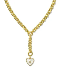 Adalynn 18K Gold Vermeil Heart Y Necklace In Ivory Mother-Of-Pearl^Kendra Scott Store