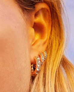 Addison Gold Crystal Single Huggie Earring In White Crystal^Kendra Scott Cheap