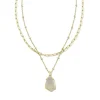 Alexandria Gold Multi Strand Necklace In Iridescent Drusy^Kendra Scott Sale