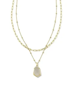 Alexandria Gold Multi Strand Necklace In Iridescent Drusy^Kendra Scott Sale