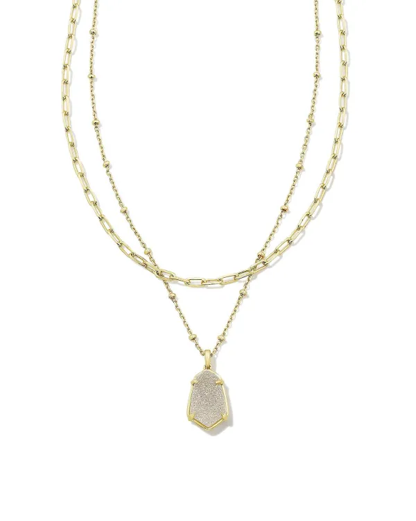 Alexandria Gold Multi Strand Necklace In Iridescent Drusy^Kendra Scott Sale