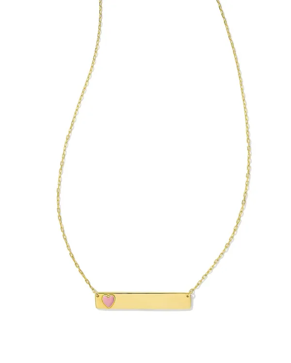 Allison 18K Gold Vermeil Enamel Heart Pendant Necklace In Pink^Kendra Scott New