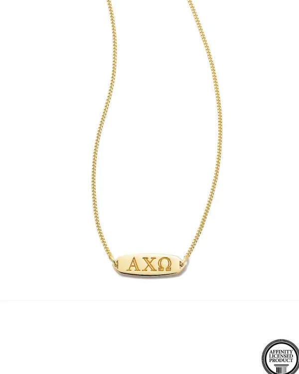 Alpha Chi Omega Pendant Necklace In 18K Gold Vermeil^Kendra Scott New