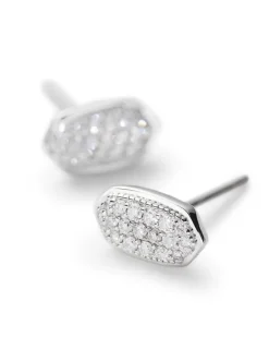 Amelee Earrings In Pave Diamond And 14K White Gold^Kendra Scott Hot