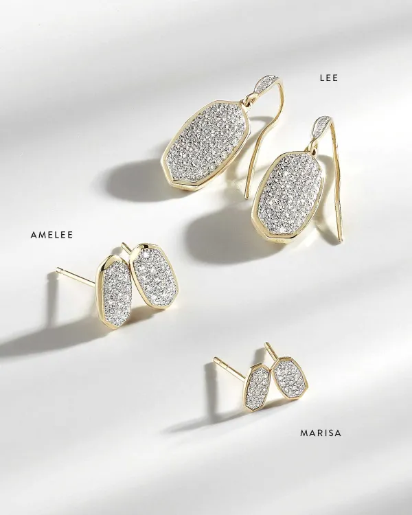 Amelee Earrings In Pave Diamond And 14K White Gold^Kendra Scott Hot