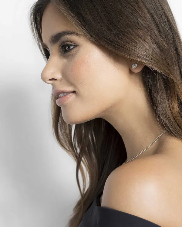 Amelee Earrings In Pave Diamond And 14K White Gold^Kendra Scott Hot