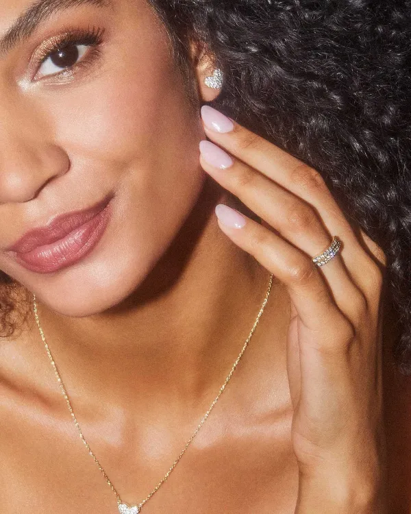 Ari Gold Pave Crystal Heart Earrings In White Crystal^Kendra Scott Best Sale