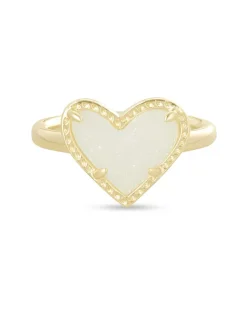 Ari Heart Gold Band Ring In Iridescent Drusy^Kendra Scott Hot