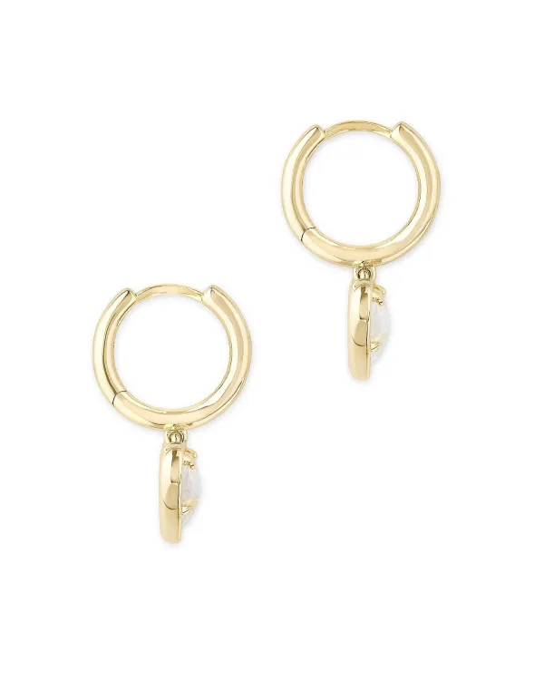 Ari Heart Gold Huggie Earrings In Dichroic Glass^Kendra Scott Best