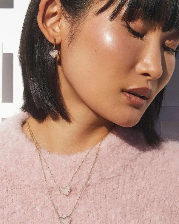 Ari Heart Gold Pendant Necklace In Rose Quartz^Kendra Scott Discount