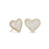 Ari Heart Gold Stud Earrings In Iridescent Drusy^Kendra Scott Store