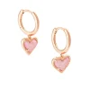 Ari Heart Rose Gold Huggie Earrings In Light Pink Drusy^Kendra Scott Flash Sale