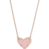 Ari Heart Rose Gold Pendant Necklace In Light Pink Drusy^Kendra Scott Cheap