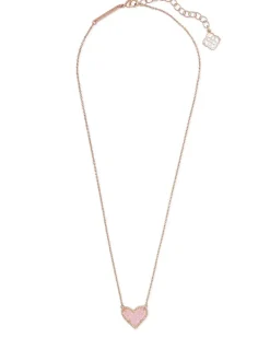 Ari Heart Rose Gold Pendant Necklace In Light Pink Drusy^Kendra Scott Cheap