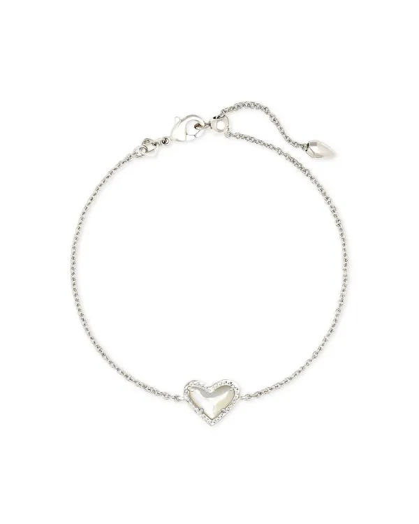 Ari Heart Silver Chain Bracelet In Ivory Mother-Of-Pearl^Kendra Scott Online