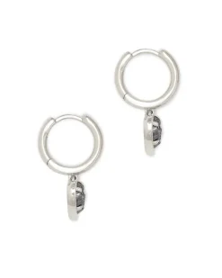 Ari Heart Silver Huggie Earrings In Platinum Drusy^Kendra Scott Best