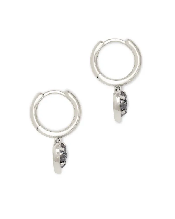 Ari Heart Silver Huggie Earrings In Platinum Drusy^Kendra Scott Best