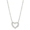 Ari Heart Silver Pendant Necklace In White Crystal^Kendra Scott Discount