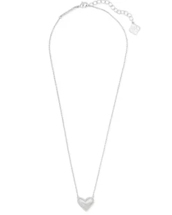 Ari Heart Silver Pendant Necklace In Ivory Mother-Of-Pearl^Kendra Scott Best