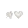 Ari Heart Silver Stud Earrings In Ivory Mother-Of-Pearl^Kendra Scott Outlet