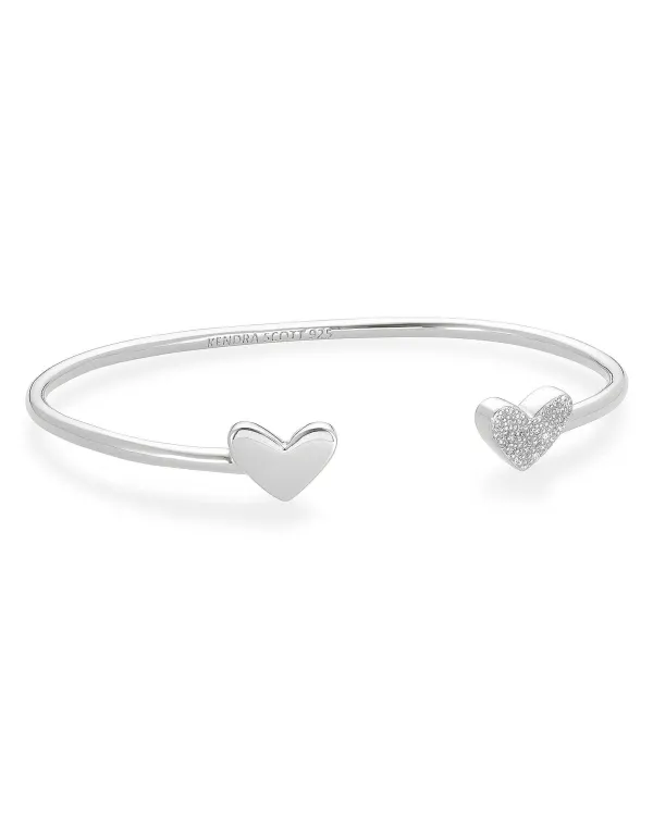 Ari Heart Sterling Silver Cuff Bracelet In White Diamond^Kendra Scott Fashion