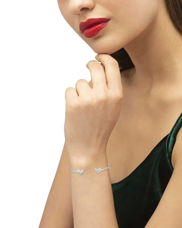 Ari Heart Sterling Silver Cuff Bracelet In White Diamond^Kendra Scott Fashion