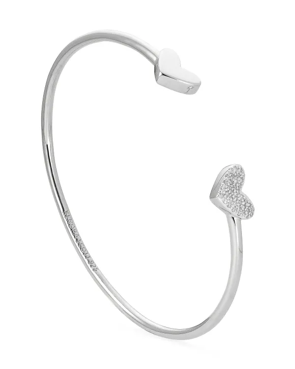 Ari Heart Sterling Silver Cuff Bracelet In White Diamond^Kendra Scott Fashion