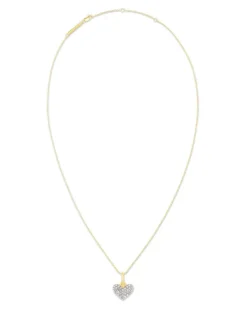 Ari Pave Heart 18K Yellow Gold Vermeil Charm Necklace In White Diamond^Kendra Scott Clearance