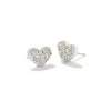 Ari Silver Pave Crystal Heart Earrings In White Crystal^Kendra Scott Outlet