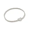 Ari Silver Pave Heart Stretch Bracelet In White Crystal^Kendra Scott Discount