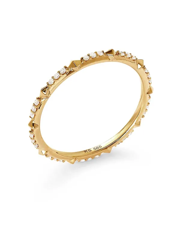 Astrid 14K Yellow Gold Ring In White Diamond^Kendra Scott New