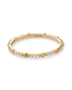 Astrid 14K Yellow Gold Ring In White Diamond^Kendra Scott New
