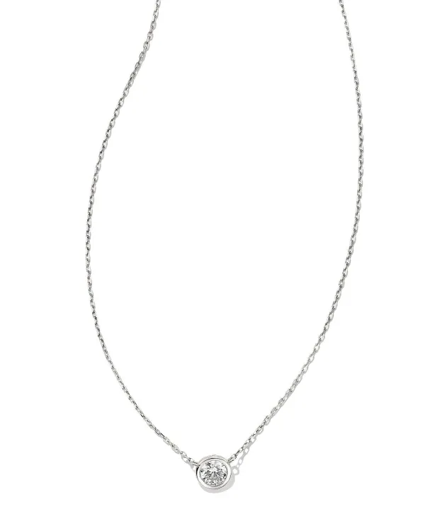 Audrey 14K White Gold Pendant Necklace In White Diamond, .25Ct^Kendra Scott New