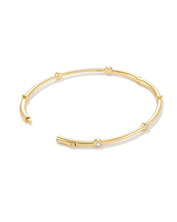 Audrey 14K Yellow Gold Bangle Bracelet In White Diamonds^Kendra Scott Best Sale
