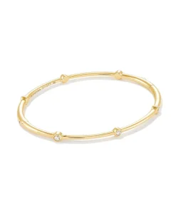 Audrey 14K Yellow Gold Bangle Bracelet In White Diamonds^Kendra Scott Best Sale