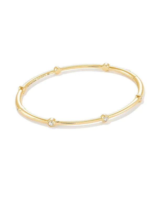 Audrey 14K Yellow Gold Bangle Bracelet In White Diamonds^Kendra Scott Best Sale