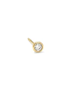 Audrey 14K Yellow Gold Medium Single Stud Earring In White Diamond^Kendra Scott Sale