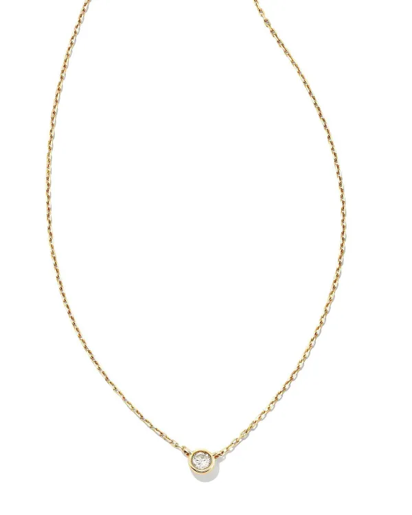Audrey 14K Yellow Gold Pendant Necklace In White Diamond^Kendra Scott Clearance