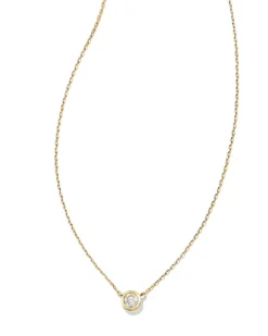 Audrey 14K Yellow Gold Pendant Necklace In White Diamond, .15Ct^Kendra Scott Outlet