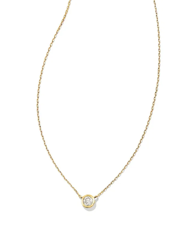 Audrey 14K Yellow Gold Pendant Necklace In White Diamond, .15Ct^Kendra Scott Outlet
