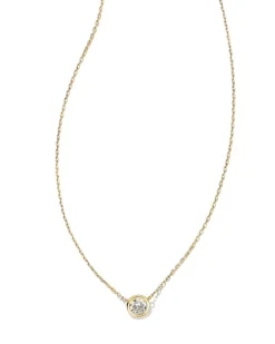 Audrey 14K Yellow Gold Pendant Necklace In White Diamond, .25Ct^Kendra Scott Discount