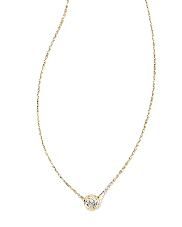 Audrey 14K Yellow Gold Pendant Necklace In White Diamond, .25Ct^Kendra Scott Discount