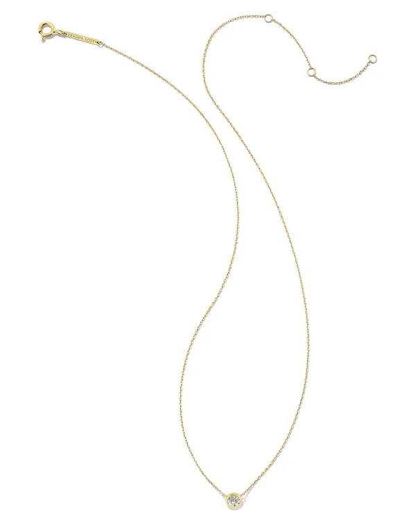 Audrey 14K Yellow Gold Pendant Necklace In White Diamond, .25Ct^Kendra Scott Discount