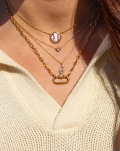 Baseball Gold Short Pendant Necklace In Ivory Mother-Of-Pearl^Kendra Scott Hot