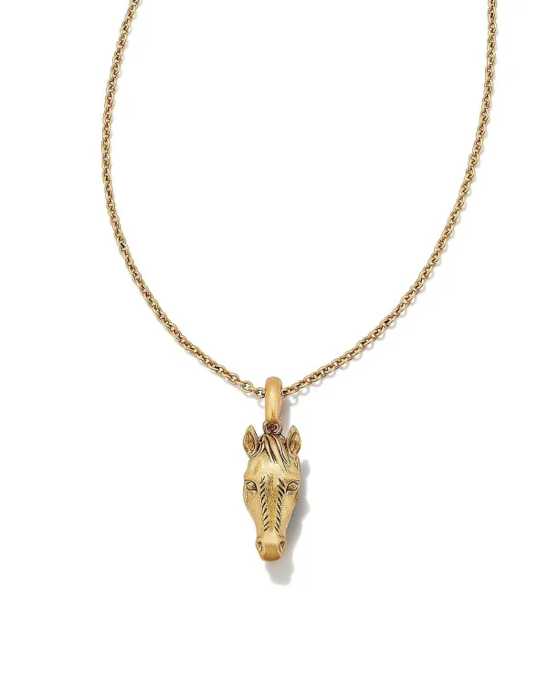 Beau Horse Pendant Necklace In Vintage Gold^Kendra Scott Sale